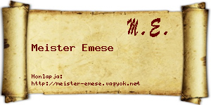 Meister Emese névjegykártya
